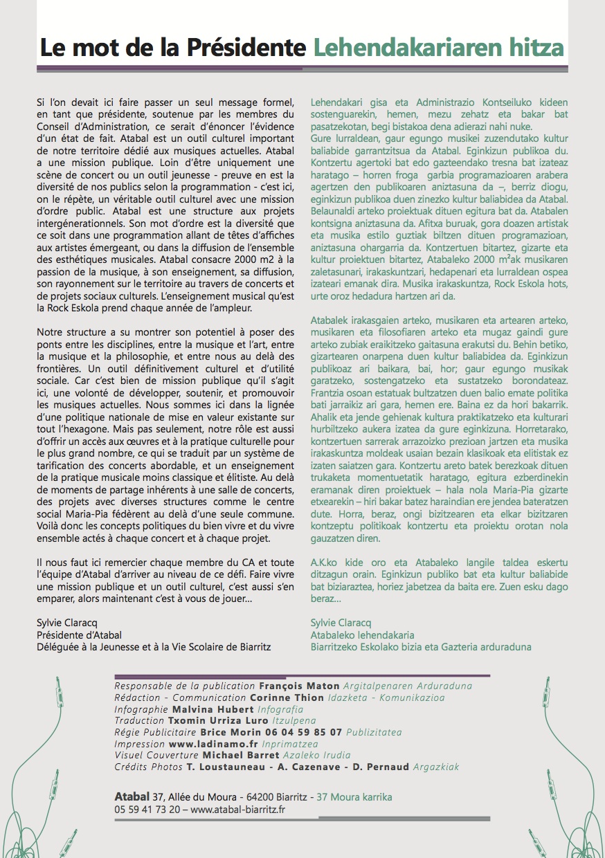 Edito, écrit par Sylvie Claracq