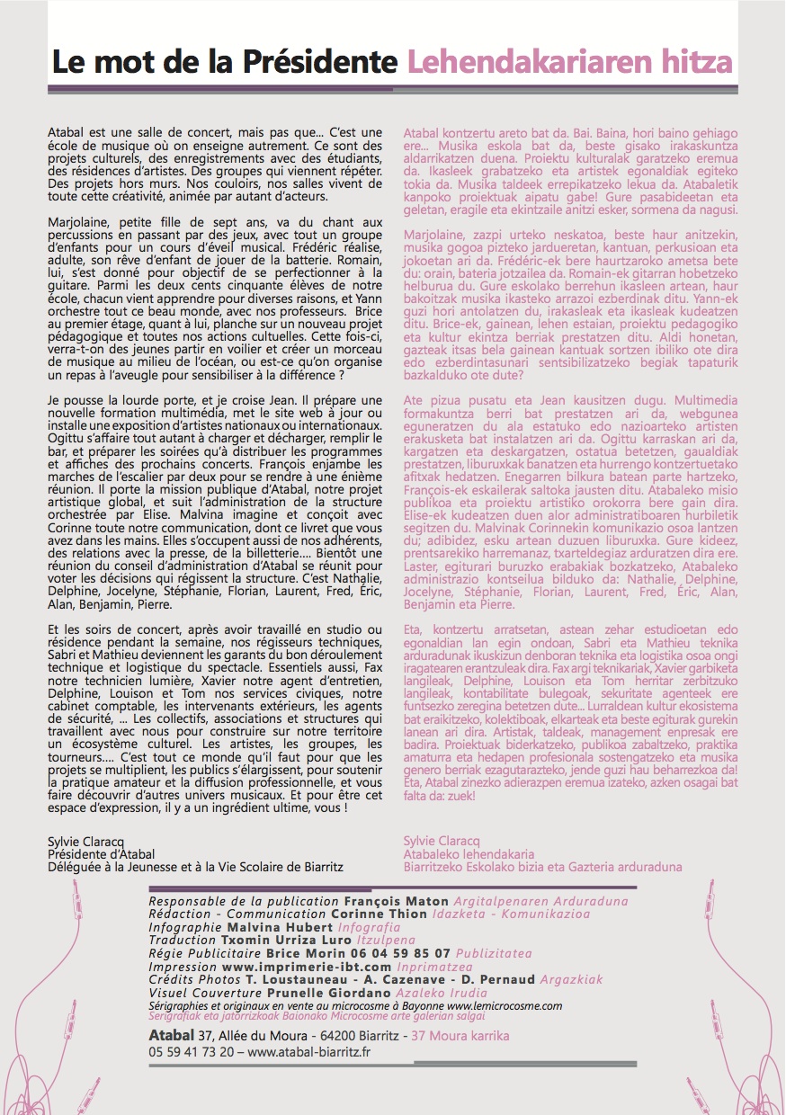 Edito, écrit par Sylvie Claracq